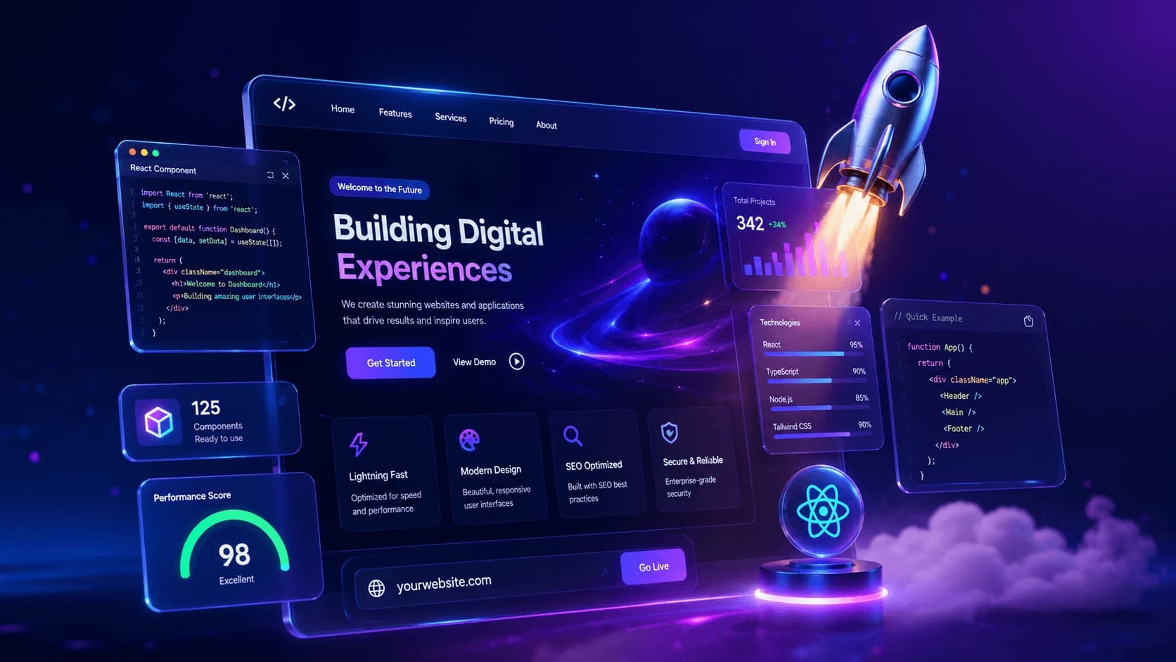 Futuristic Website Design with Next.js